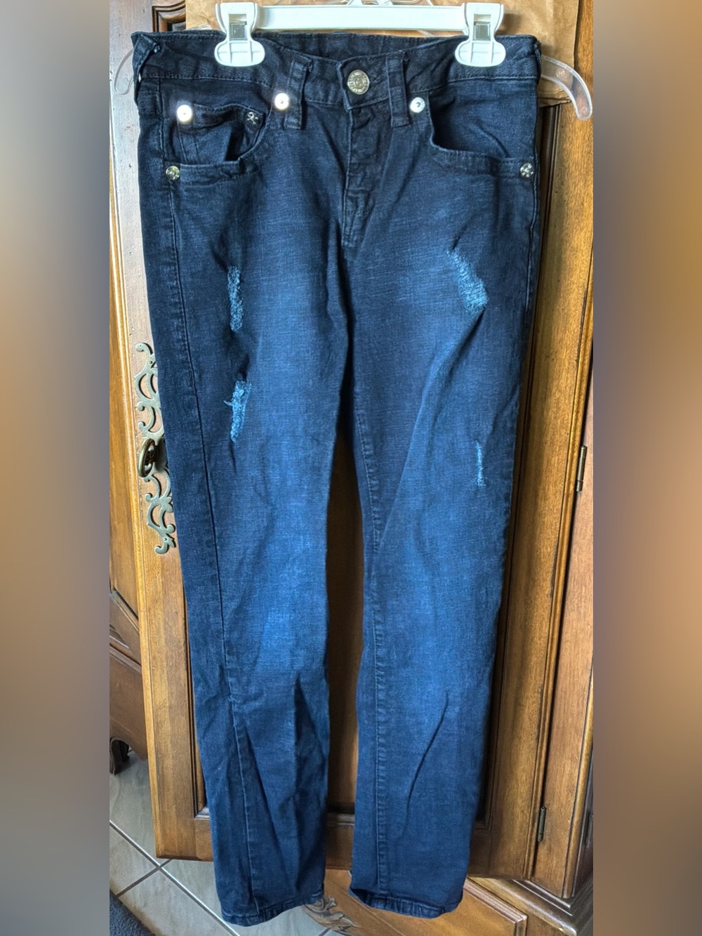 true religion jeans Geno Girls Sz 16 Straight Leg Dark Wash School Casual Denim